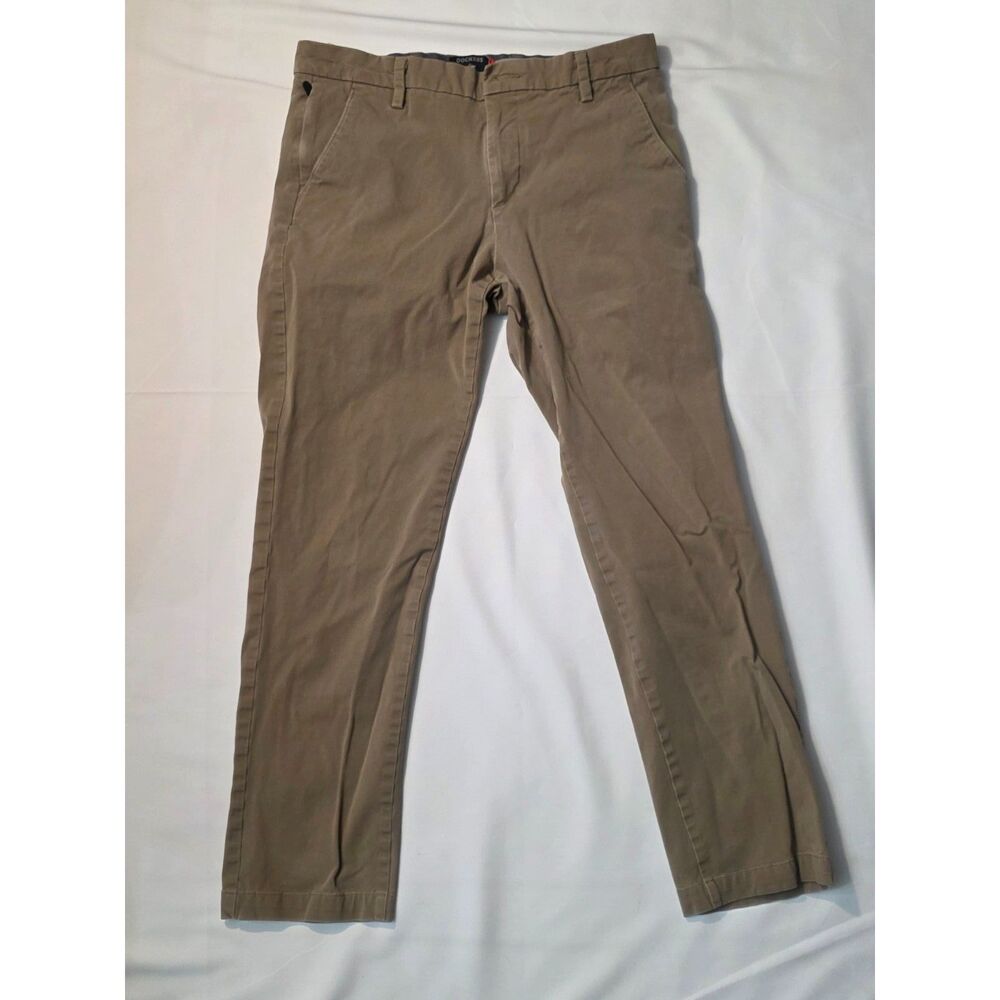 Dockers Men's 33x28 Tan Khaki Smart 360 Flex Slim Fit Chino Pants Trousers